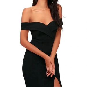 Lulu's Elegant Black Off-Shoulder Dress